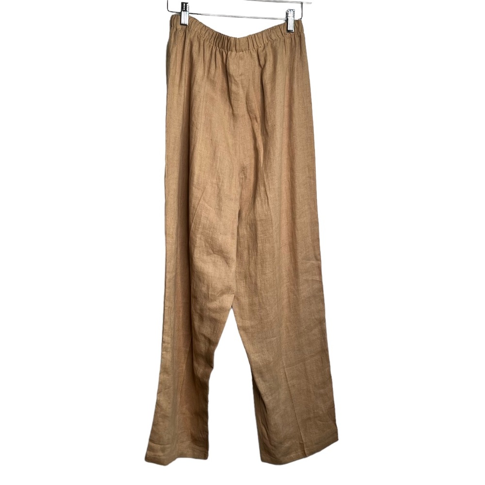 Play Alegre High Waisted Camel Lightweight Linen Pants M/L